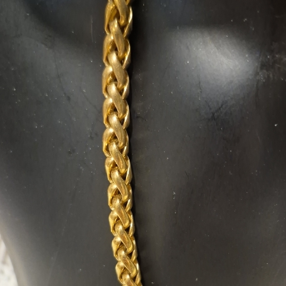 Vintage Monet Gold Tone Chunky Braided Necklace - Picture 8 of 8